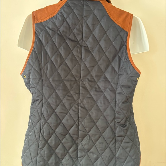 Vince Camuto Black and Brown Quilted Vest with Corduroy Collar - Picture 2 of 5